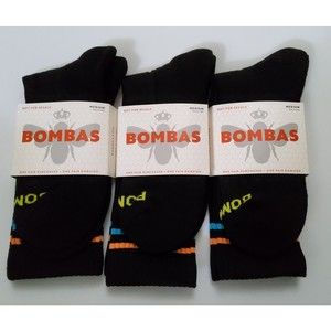 Bombas Unisex Crew Socks Lot Of 3 Black Striped Size M